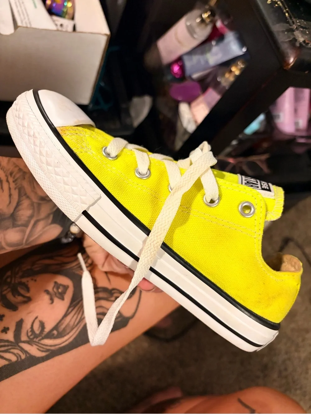 Converse Kids Neon Yellow Low-Top Canvas Sneakers